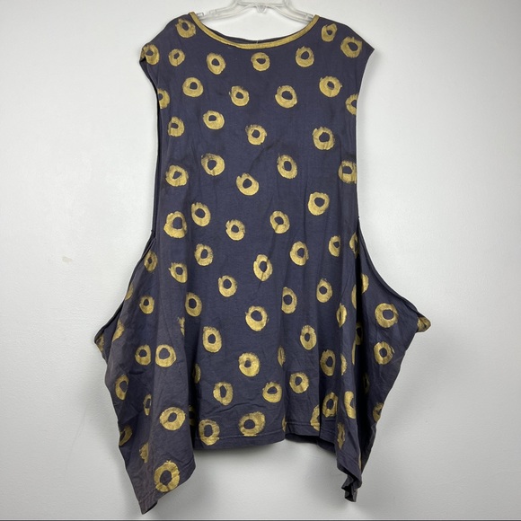 Blue Fish Tops - BlueFish 1986 Lagenlook Sleeveless Oversized Gold Sun Circle Tunic